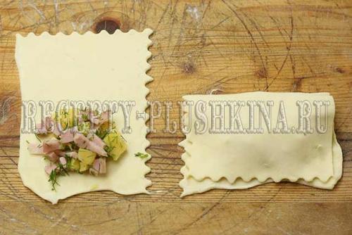Красивые слойки с ветчиной и сыром. Слойки с ветчиной и сыром из слоеного теста