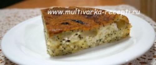 Пирог с яблоками и творогом в мультиварке. Творожно-яблочный пирог с маком в мультиварке