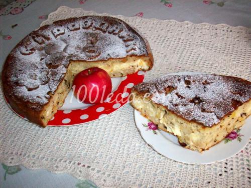 Пирог с творогом и яблоками на кефире. Пирог с творожно-яблочной начинкой