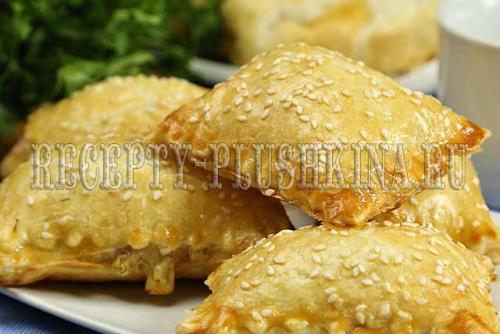 Красивые слойки с ветчиной и сыром. Слойки с ветчиной и сыром из слоеного теста