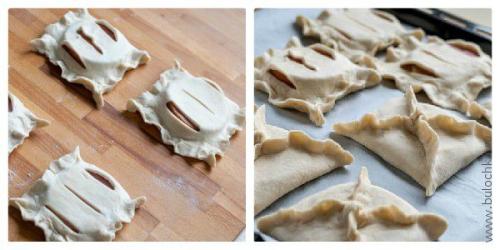 Булочки с сыром и ветчиной из слоеного теста рецепт.