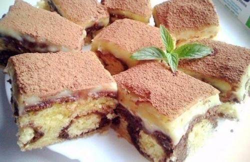 Торт с творожными шариками и заварным кремом. Пирог с творожными шариками и заварным кремом