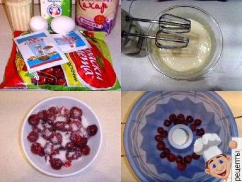 Пирог с вишней на кефире с манкой. Как испечь манник с вишней на кефире, рецепт