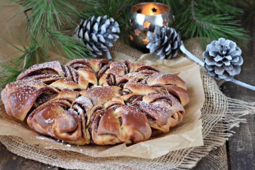 Пирог с шоколадной пастой. Дрожжевой пирог «Звезда» с шоколадной пастой