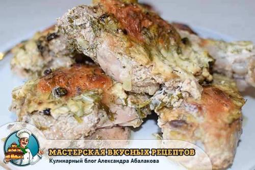 Курица маринованная в кефире и запеченная в духовке рецепт.