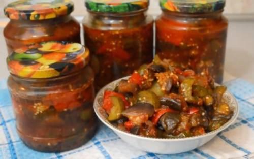Салат на зиму из баклажан и болгарского перца. Вкусный салат из баклажанов с огурцами и перцем — заготовка на зиму