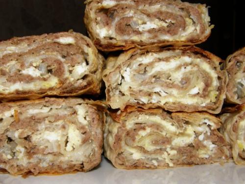 Трубочки из лаваша с фаршем в духовке. Рулет из лаваша с мясным фаршем