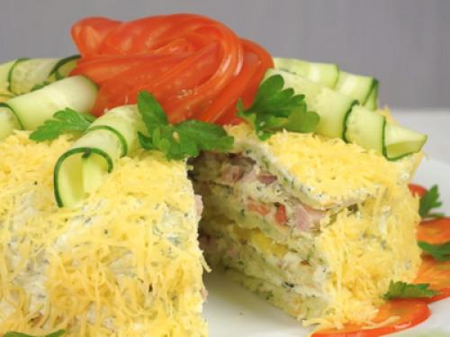 Диетический кабачковый торт без майонеза. Рецепт на 2 кабачка