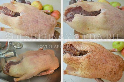 Как приготовить утку в духовке целиком. Утка, запеченная целиком с фруктами (рецепт с пошаговыми фото)