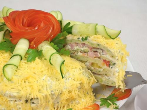 Диетический кабачковый торт без майонеза. Рецепт на 2 кабачка