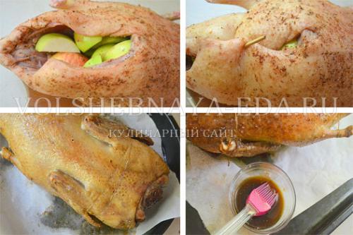 Как приготовить утку в духовке целиком. Утка, запеченная целиком с фруктами (рецепт с пошаговыми фото)