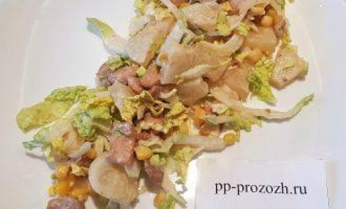 ПП салат с курицей и ананасом