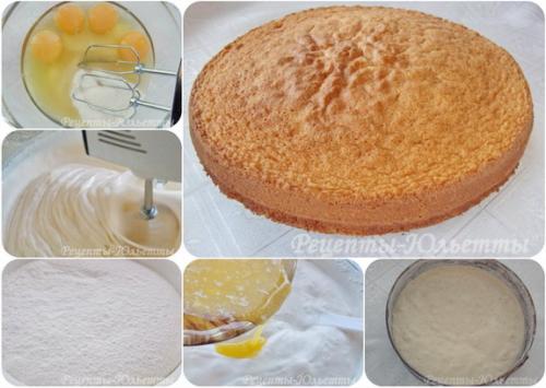 Нежный торт со сливками. Домашний бисквитный торт со взбитыми сливками