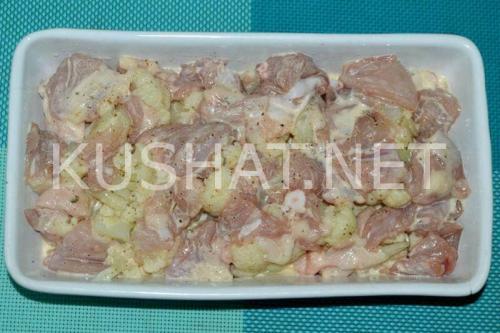Куриная грудка с цветной капустой в духовке. Курица с цветной капустой в духовке – рецепт