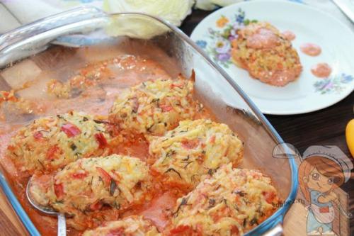 Ленивые голубцы из пекинской капусты с рисово-овощным фаршем без мяса