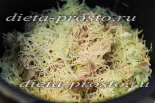 Запеканка из цветной капусты с курицей в мультиварке