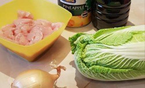 ПП салат с курицей и ананасом