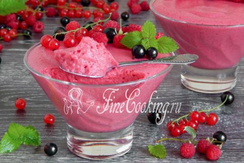 Лимонный мусс на манке. Ягодный мусс на манке