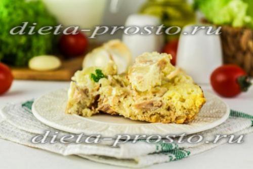 Запеканка из цветной капусты с курицей в мультиварке