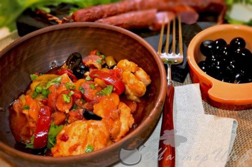 Курица по-испански. Жареная курица по-испански