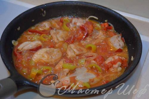 Курица по-испански. Жареная курица по-испански