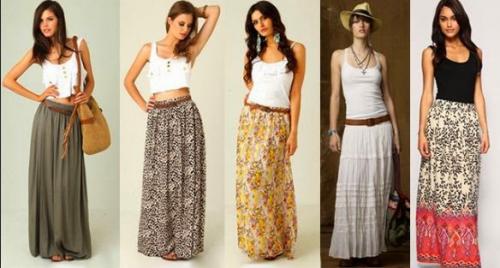 С чем носить длинную широкую юбку. Важные правила комбинирования юбок-макси