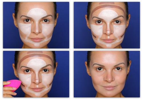 Макияж под синее платье.     Контуринг 03