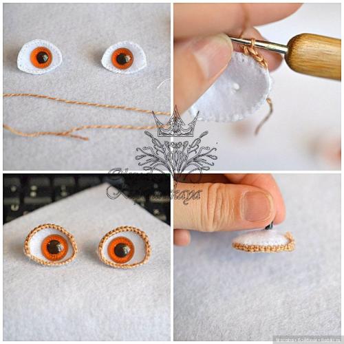 Как сделать глаза для вязаной куклы. Оформление глазок для вязаной куколки