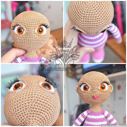 Как сделать глаза для вязаной куклы. Оформление глазок для вязаной куколки