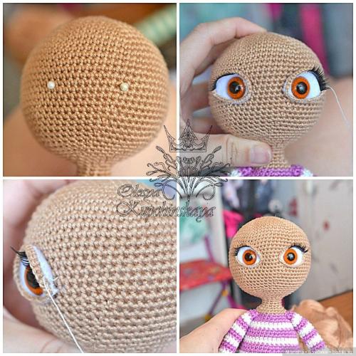 Как сделать глаза для вязаной куклы. Оформление глазок для вязаной куколки