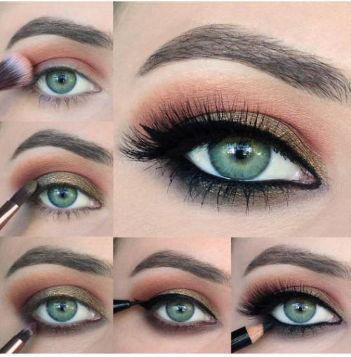 Смоки айс под зеленое платье. Варианты мейк-апа