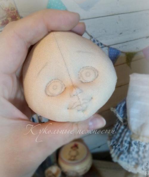 Как сделать голову текстильной кукле. МК: объемное лицо для куклы