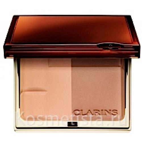 Clarins Bronzing Duo 03 dark. Бронзирующая минеральная компактная пудра Clarins Bronzing Duo Mineral Powder Compact SPF 15