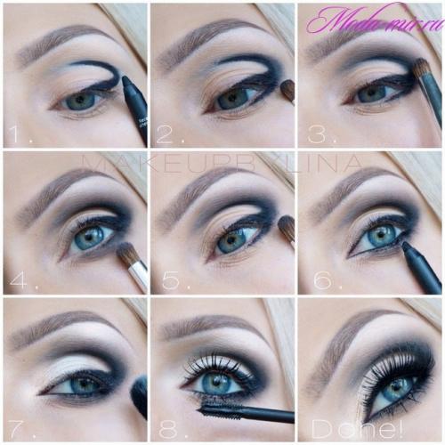 Макияж для голубых глаз и русых волос пошагово. Макияж Smokey eyes для голубых глаз и русых волос пошагово фото