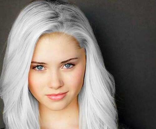 Макияж для пепельных блондинок с красными губами. Tpk eti Lady