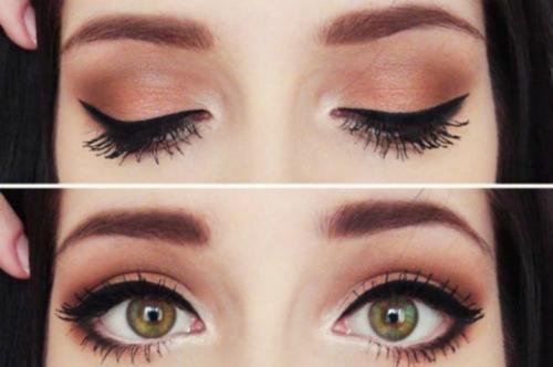 Макияж для зеленых глаз маленьких глаз. Особенности макияжа для маленьких глаз 15