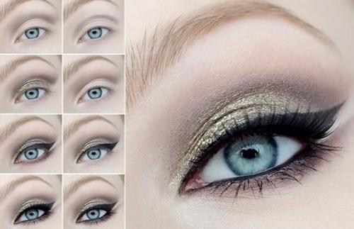 Макияж для брюнеток с голубыми глазами.