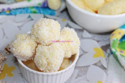 Десерт из кукурузных палочек и сгущенки и, какао. Способ приготовления