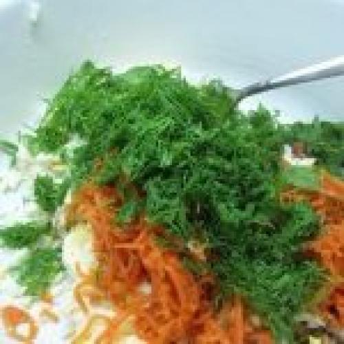 Быстрая закуска из лаваша с еврейским салатом