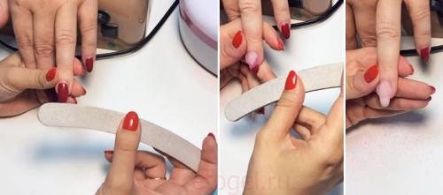 Как снять гель лак с нарощенных ногтей. Своими руками: спиливание гель-лака пилкой