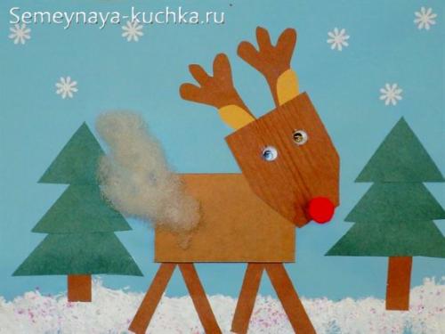 Как сделать оленя из картона на новый год. Для детей.