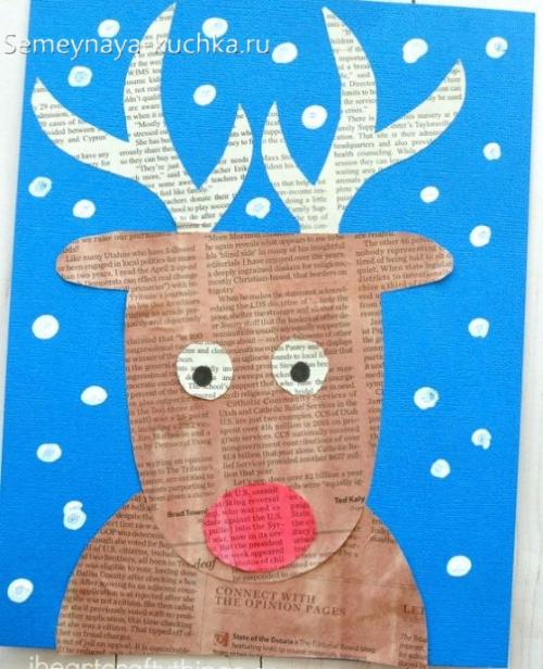 Как сделать оленя из картона на новый год. Для детей.