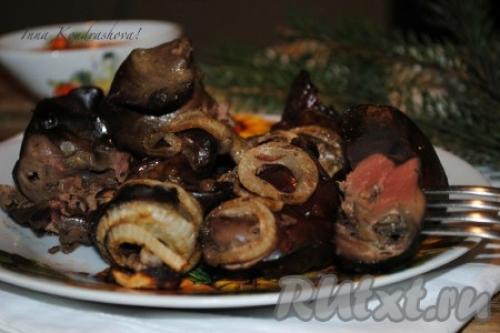 Шашлык из куриной печени в духовке