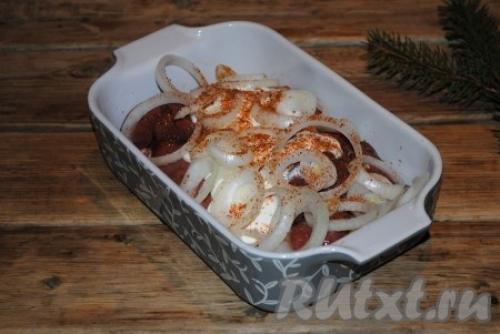 Шашлык из куриной печени в духовке