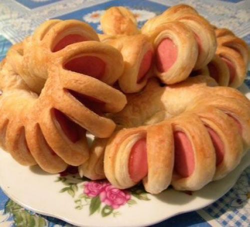 Сосиска в тесте на сковороде без дрожжей на молоке. Готовим сосиски в бездрожжевом тесте