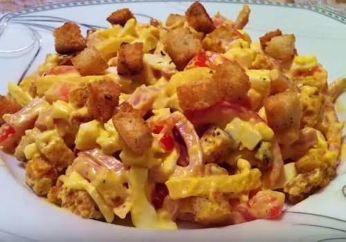 Салаты рецепты с ветчиной. «Наслаждение» — вкусный салат с ветчиной и сухариками