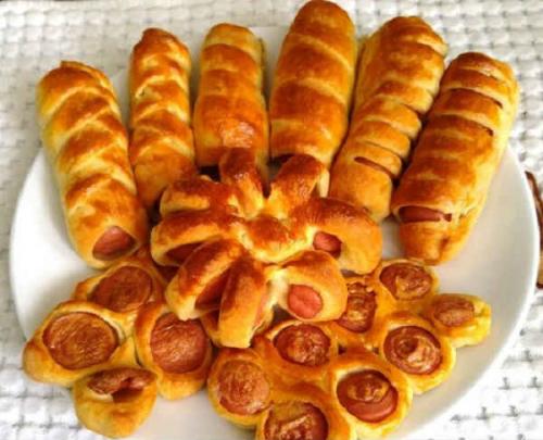 Сосиска в тесте, как завернуть. Как правильно и красиво завернуть сосиску в слоеное и дрожжевое тесто