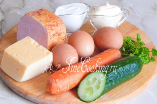 Салат коктейль с ветчиной. Салат-коктейль Ветчина с сыром