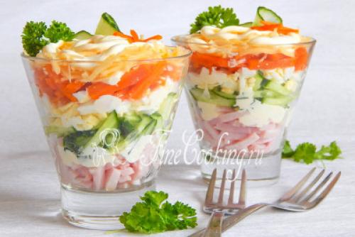 Салат коктейль с ветчиной. Салат-коктейль Ветчина с сыром