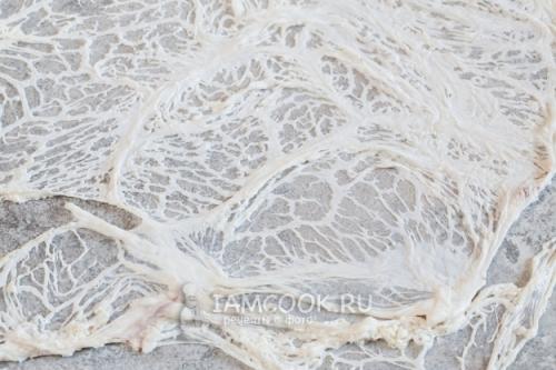 Шашлык из куриной печени в жировой сетке. Шашлык из печени в жировой сетке